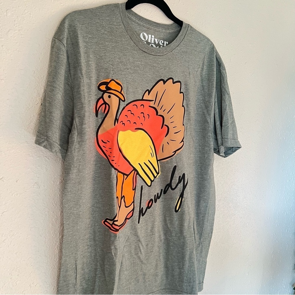 Oversized Holiday Turkey T-Shirt-Soft cozy oversized tshirt for women farm core - Picture 5 of 5